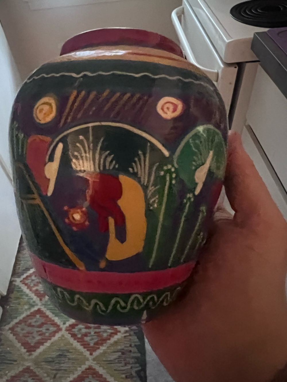 Hand-Painted Decorative Garden Stool - Multicolor